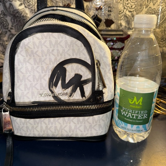 Michael Kors Cream and Black Quilted Mini Backpack - Picture 1 of 4